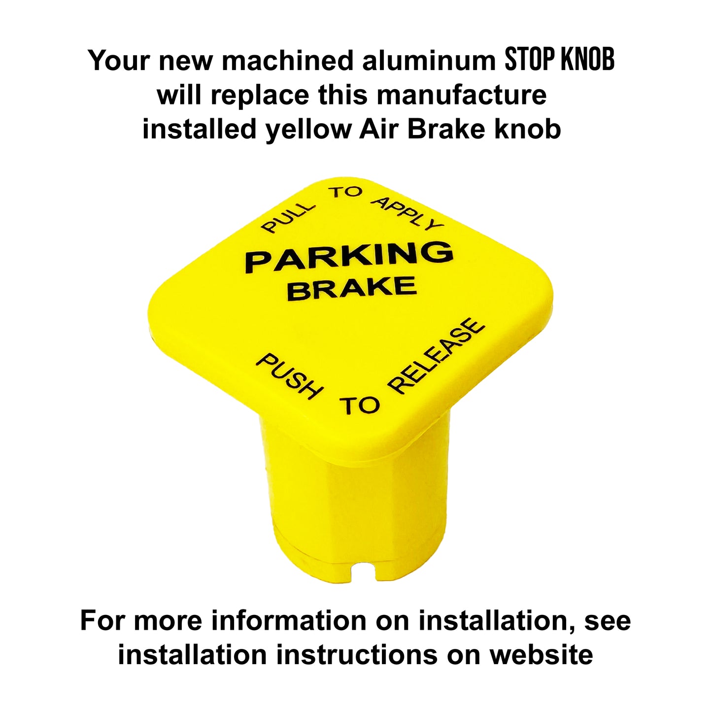 Safety Air Brake Locking feature for Super C Motorhomes, Commercial Trucks, & Heavy Equipment.? Replaces your yellow original manufacture Air Brake knob