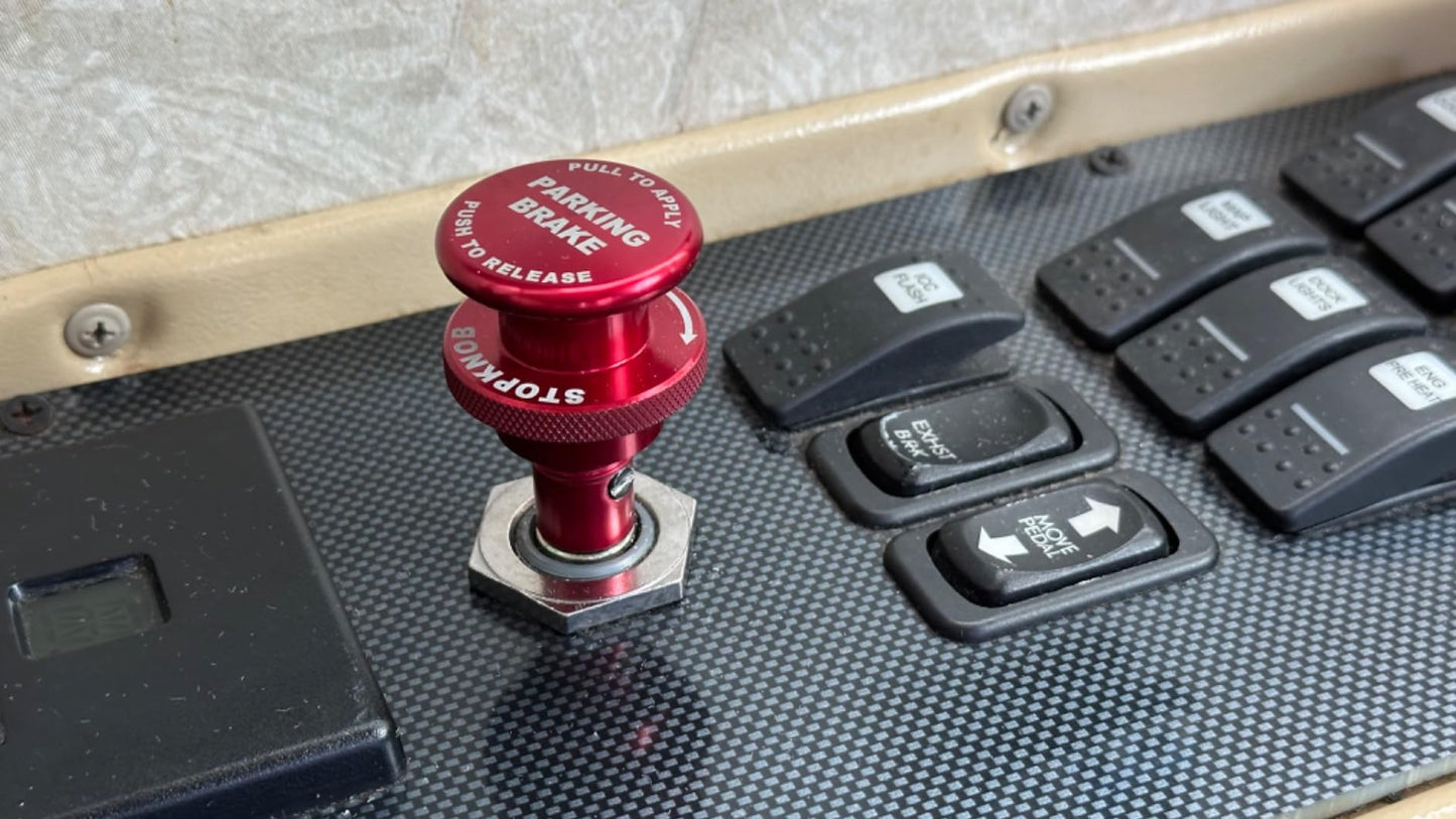 STOP KNOB Model SNAR1 Fits all Class A Motorhomes that have a yellow original manufacture Air Brake Knob