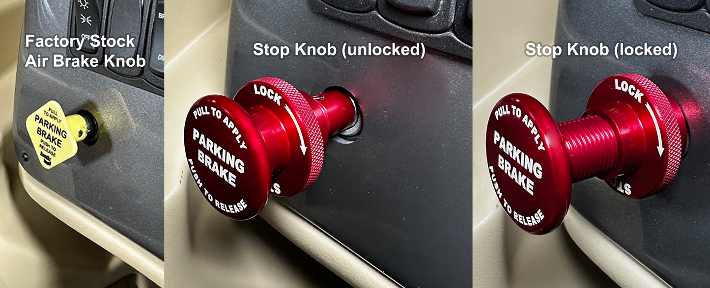 STOP KNOB Model SNAR1 Fits all Class A Motorhomes that have a yellow original manufacture Air Brake Knob